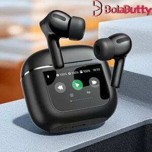 Black earpods with screen